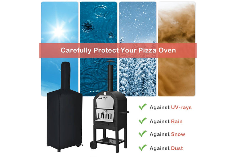 Costway 3-in-1 Outdoor Pizza Oven Maker Portable Woodfired Charcoal Oven Barbecue Camping Grill