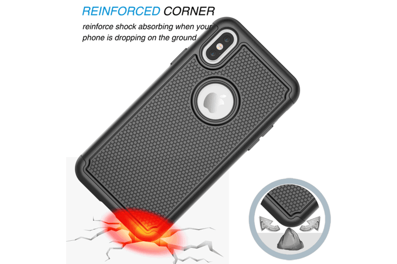 For Apple iPhone XS Max Case Drop Resistant Defender Tradies Heavy Duty Rugged Shockproof Tough Cover (Purple)