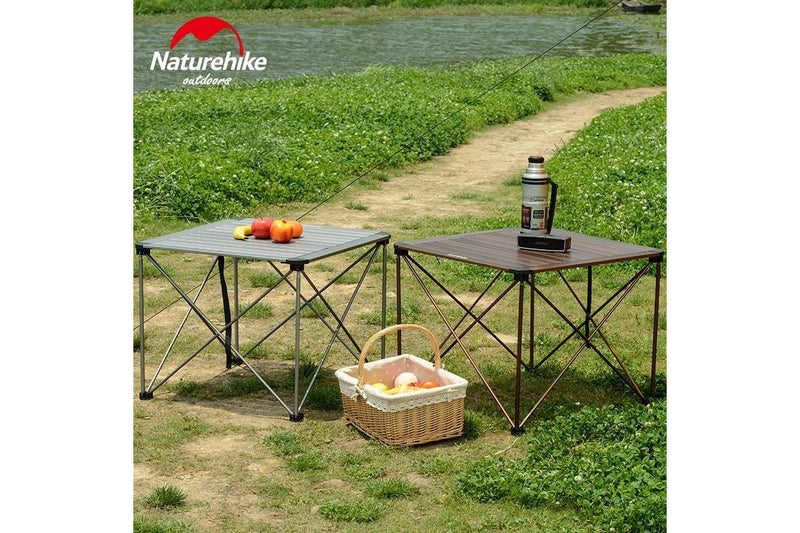 Champagne Naturehike Camping Hiking Picnic Aluminium Outdoor Folding Table Camping Furniture