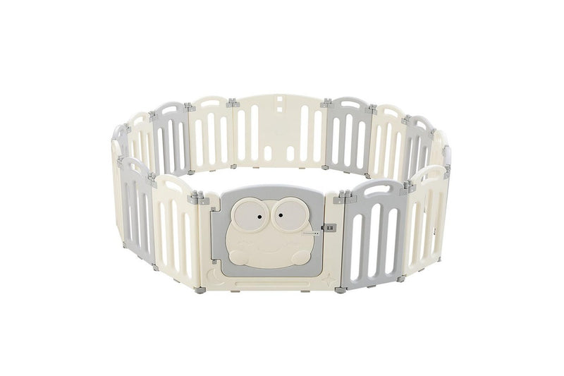 Keezi Baby Playpen 16 Panels Foldable Toddler Fence Safety Play Activity Centre