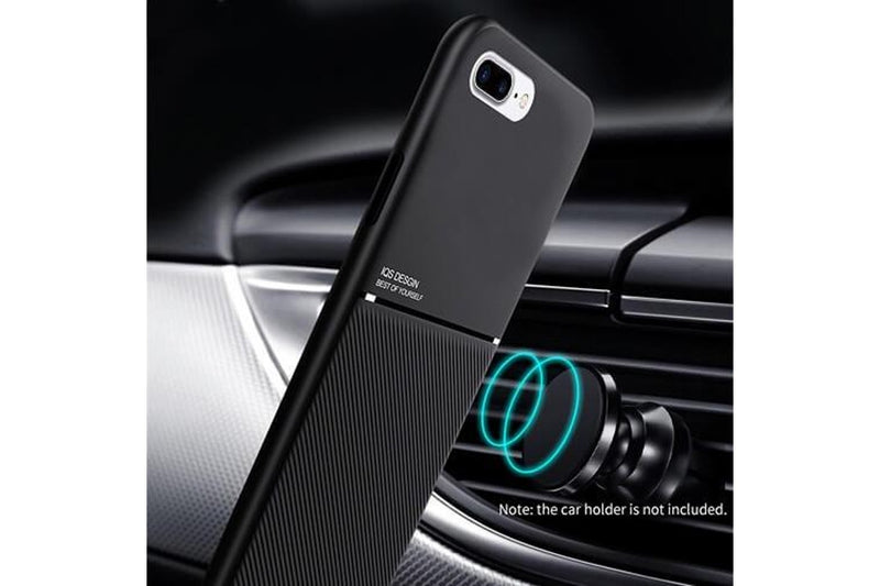 For Apple iPhone 8+ /8 Plus Business Style Luxury Matte Soft Silicone Drop Resistant Case Cover (Black)