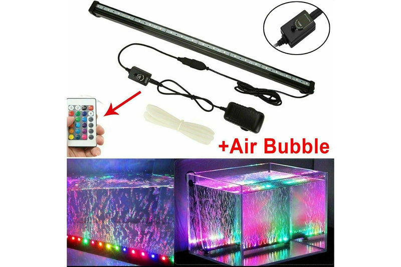 Ozstock 52cm LED Aquarium Lights Submersible Air Bubble RGB Light for Fish Tank Underwater AU