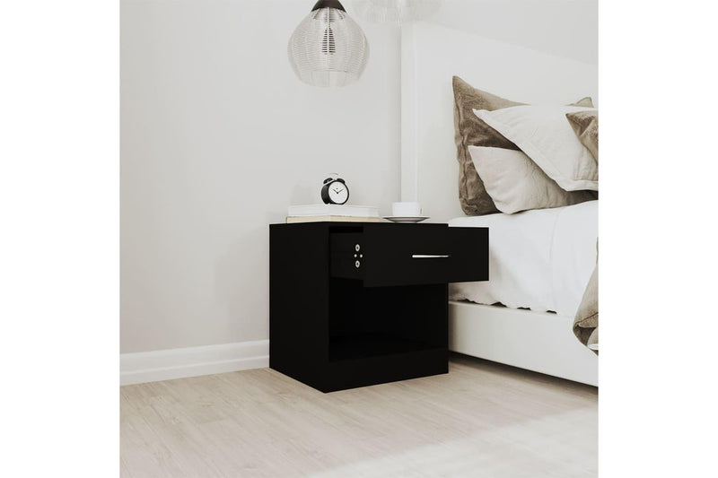 Bedside Cabinets 2 Pcs With Drawer Black Bedside Tables