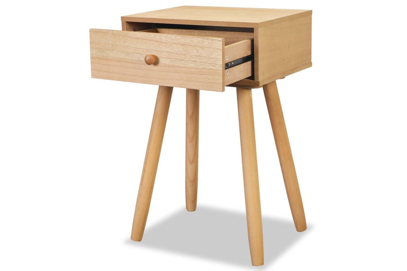 2 Pcs Solid Pinewood 40X30x61 Cm Brown Bedside Tables