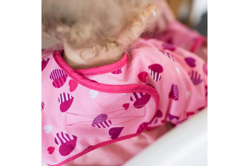 Tidy Tot: Long Sleeve Cover & Catch Bib - Hearts