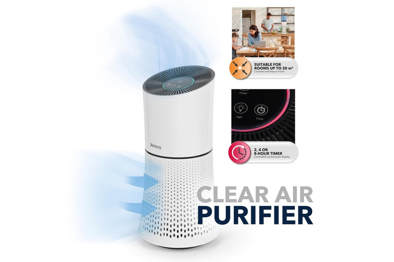 Beldray 31.5x28x18cm Total Air Purifier w Night Light Lightweight Compact