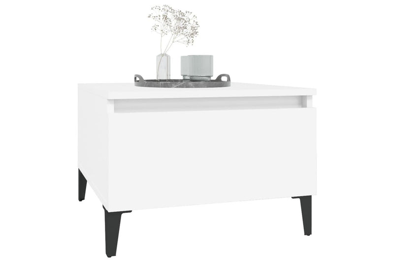 Side Table White 50x46x35 cm Engineered Wood vidaXL