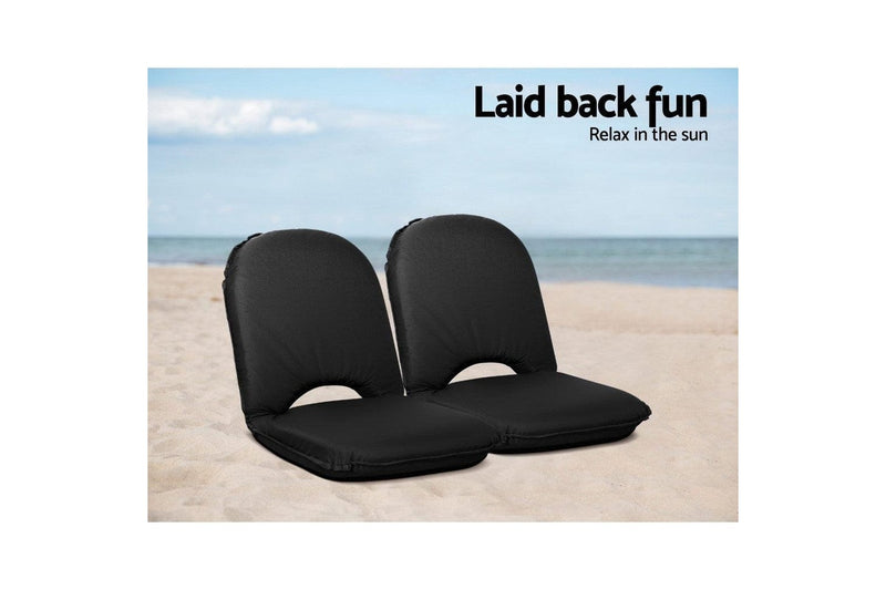 Artiss Floor Lounge Sofa Camping Chair Black