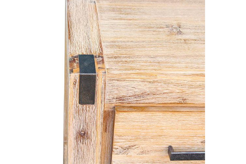 Bedside Table 2 Drawers Night Stand Solid Wood Acacia Oak Colour Bedside Tables