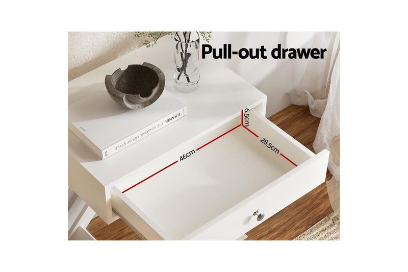 Artiss Bedside Table Drawers Side Table Storage Cabinet Nightstand White QARA