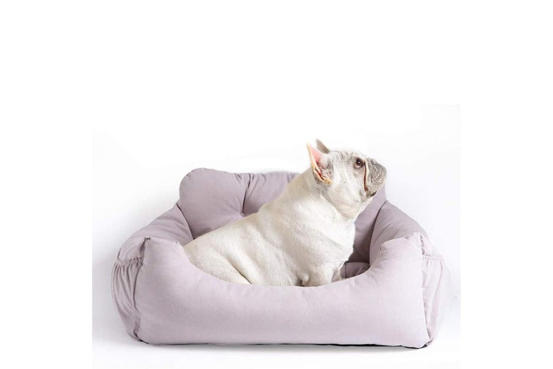 Petswol: Pet Booster Seat With Storage Pocket And Safety Leash - Grey (L)