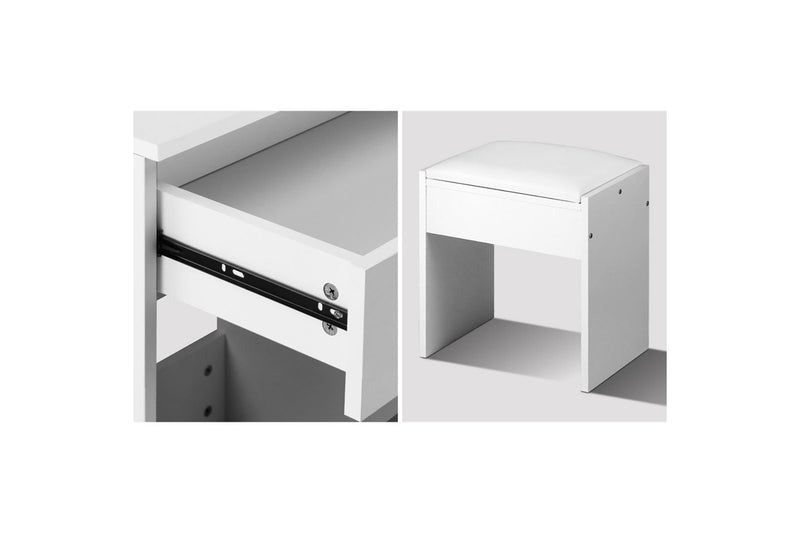 Oikiture Dressing Table Stool Set(White)