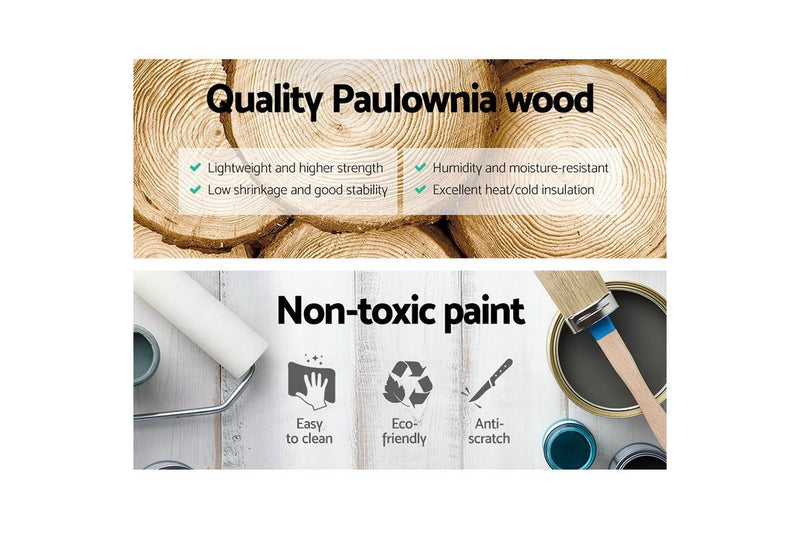 Artiss Bedside Table 3 Drawers Vintage - THYME White