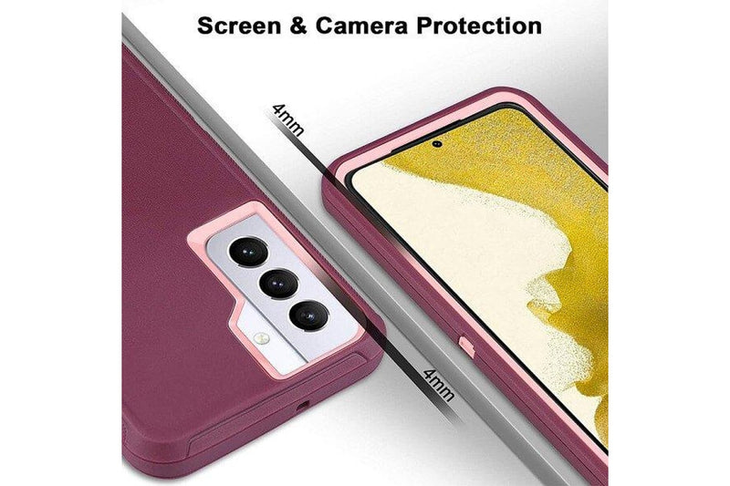For Samsung Galaxy S22+ /S22 Plus Case Drop Resistant Defender Tradies Heavy Duty Rugged Shockproof Tough Cover (Purple)
