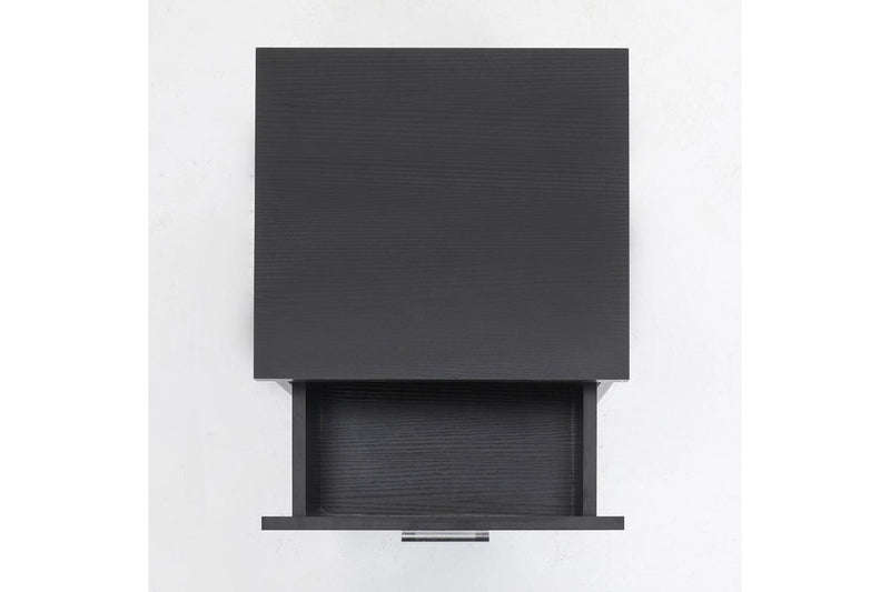 2X Bedside Table Side Storage Cabinet Nightstand Bedroom 1 Drawer Shelf Ella Black Bedside Tables