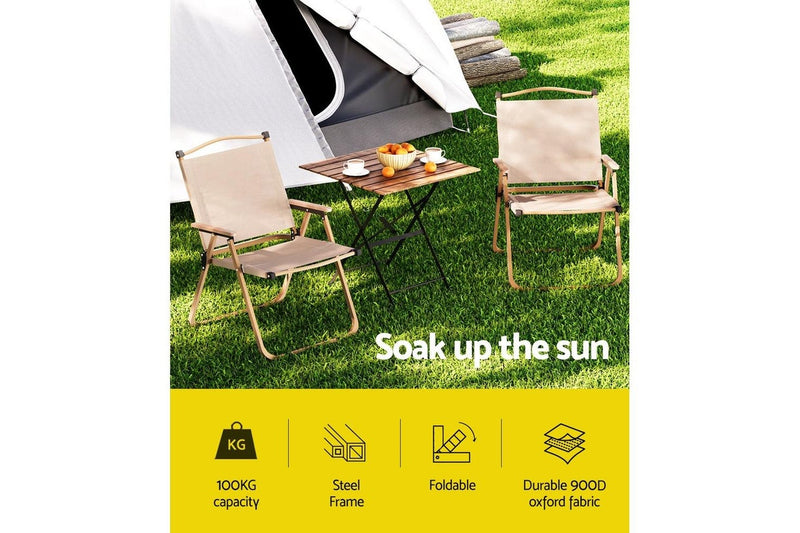 Gardeon Outdoor Camping Chairs Portable Folding Beach Chair Patio Furniture