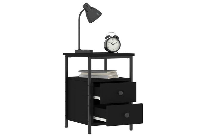 Bedside Cabinet Black 34x35.5x50 cm Engineered Wood vidaXL