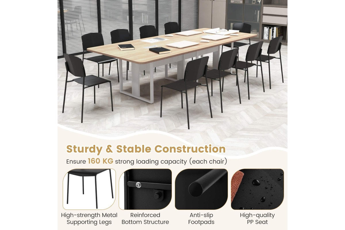 Giantex 4PCS Dining Chair Home Office Side Chairs w/Metal Legs Stackable Armless Chairs Black