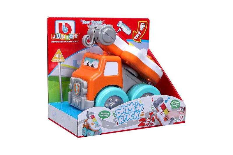 BB Junior 18cm Drive n' Rock Tow Truck w Guitar Baby Toddler Vehicle Toy 12-36m