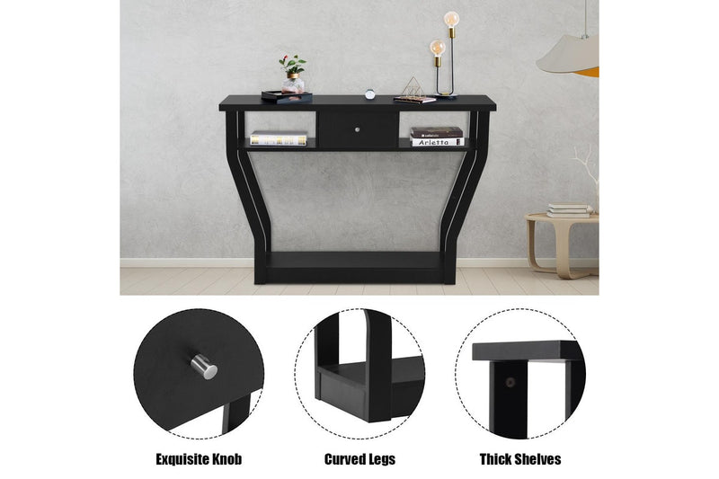 Giantex Console Table Hallway Table Entry Tables Sideboard Display Organiser Black