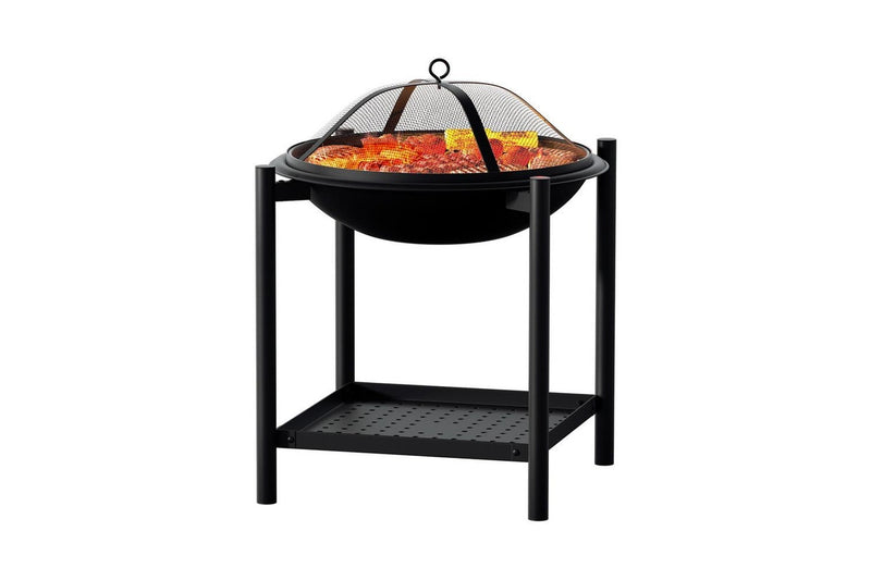 2-in-1 Outdoor Fire Pit BBQ Grill