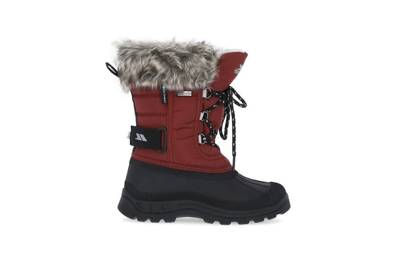 Trespass Unisex Kids Lanche Faux Fur Snow Boots (Merlot) (10 UK Child)