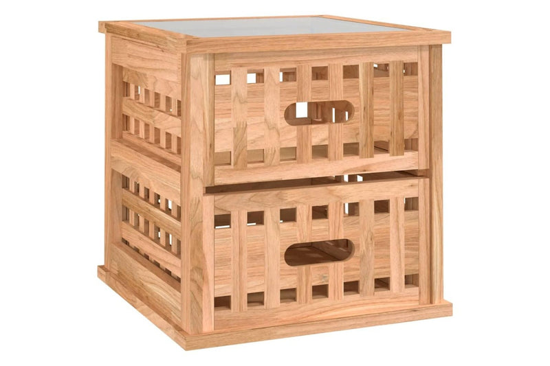 Bedside Cabinets 2 pcs 34x34x34 cm Solid Wood Walnut vidaXL