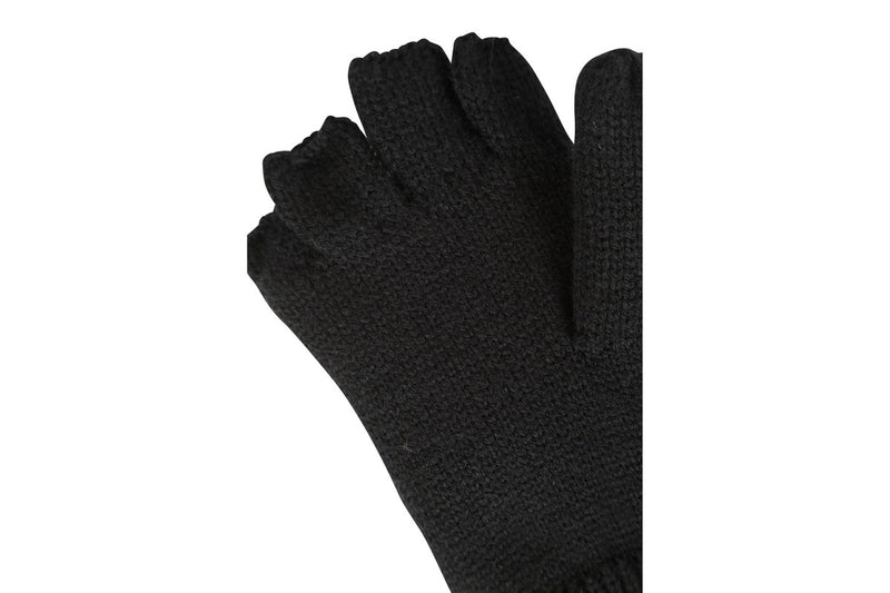Mountain Warehouse Womens/Ladies Faux Fur Lined Fingerless Gloves (Black) (One Size)