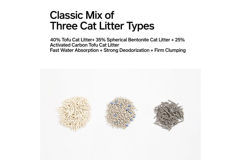 Pidan 3-in-1 Mixed Tofu Bentonite Cat Litter 5.2kg Flushable Water Absorbent
