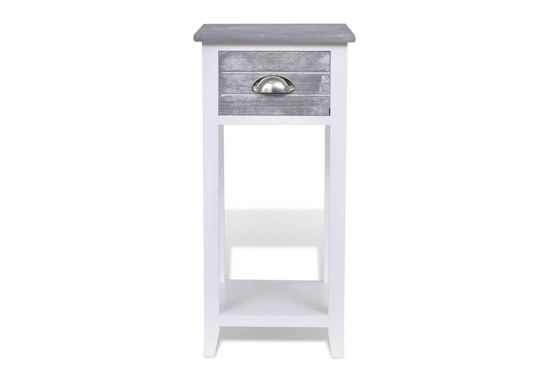 Nightstand With 1 Drawer Grey And White Bedside Tables