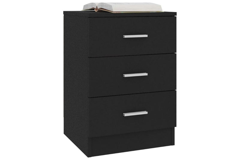 Bedside Cabinets 2 Pcs Black 38X35x56 Cm Engineered Wood Bedside Tables