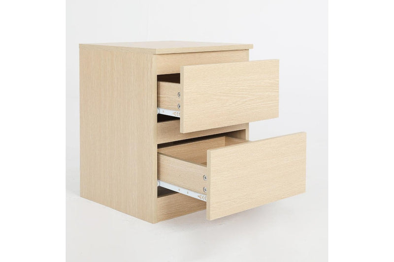 2X Bedside Table Side Storage Cabinet Nightstand Bedroom Drawer Joss Oak Bedside Tables