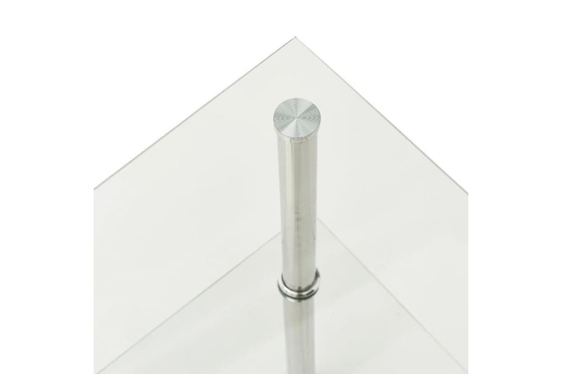2-Tier Side Table Transparent 38x38x50 cm Tempered Glass vidaXL