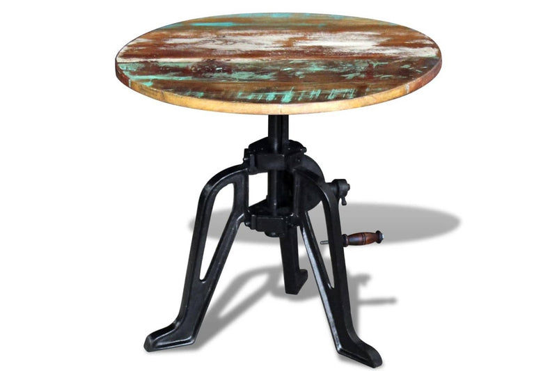 Side Table Solid Reclaimed Wood Cast Iron 60x(42-63) cm vidaXL