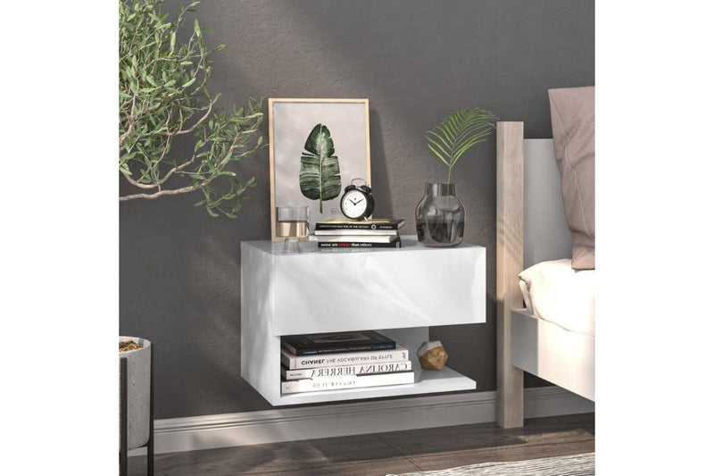 Wall Mounted Bedside Cabinets 2 Pcs White Bedside Tables