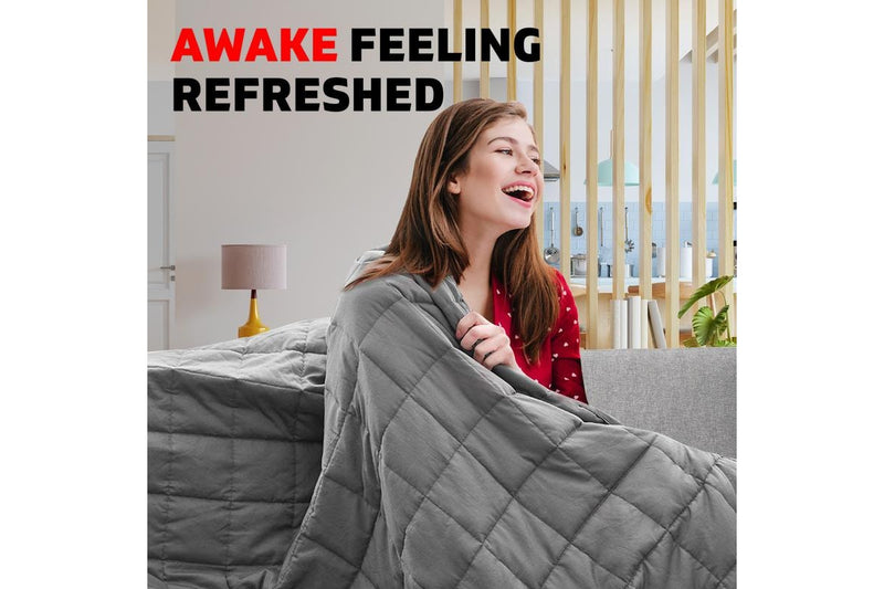 Weighted Blanket Kids 2.3KG Heavy Gravity Microfibre Cover Deep Relax Sleep Grey