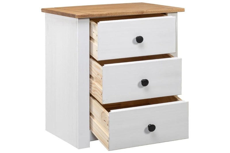 Bedside Cabinet White 46X40x57 Cm Pinewood Panama Range Bedside Tables