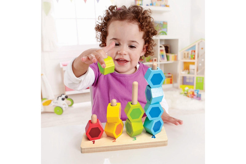 Hape: Counting Stacker - Wooden Block Set