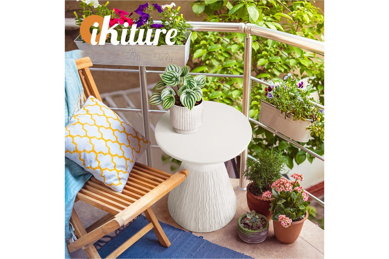 Oikiture Side Table Stone White