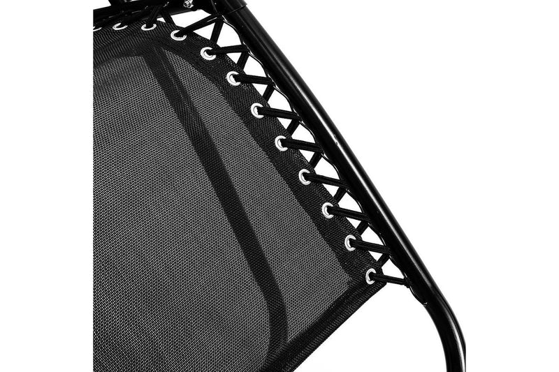 Wallaroo Gravity Reclining Deck Lounge Sun Beach Chair Outdoor Folding Camping Black Camping Chairs
