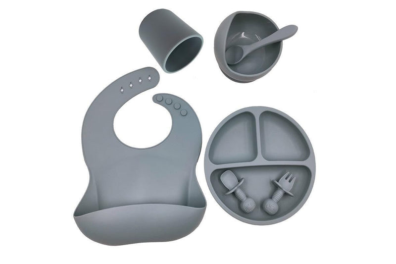 Easy Clean Silicone Baby Bib Cutlery Set Bowl Plate Baby Bibs & Burp Cloths