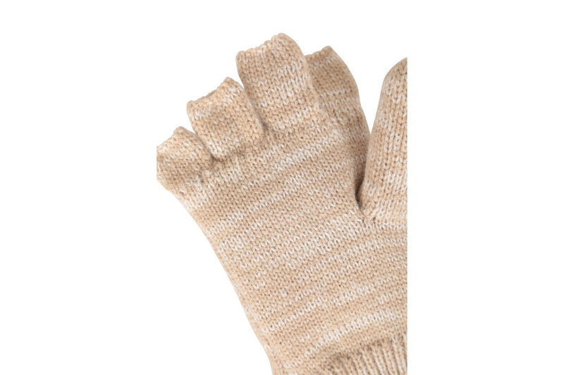 Mountain Warehouse Womens/Ladies Faux Fur Lined Fingerless Gloves (Beige) (One Size)