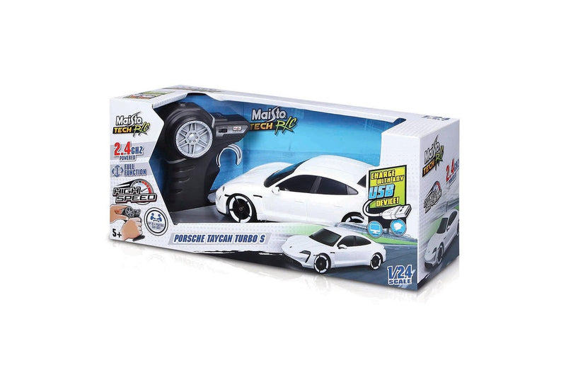 Maisto Tech RC Race Car Porsche Taycan Turbo S Kids Children Toy w Remote 5y+