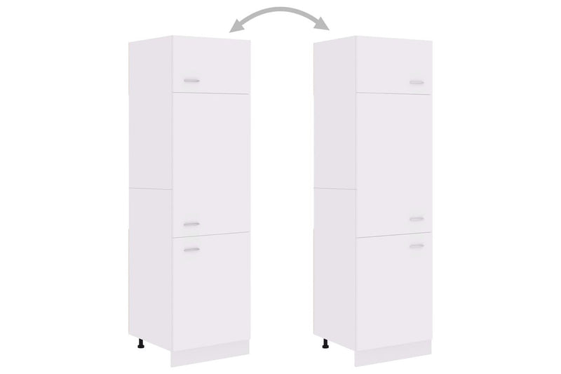 Refrigerator Cabinet White 60x57x207 cm Engineered Wood vidaXL