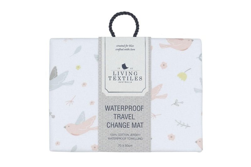 Living Textiles Baby Cotton Waterproof On The Go Travel Change Mat Ava Birds