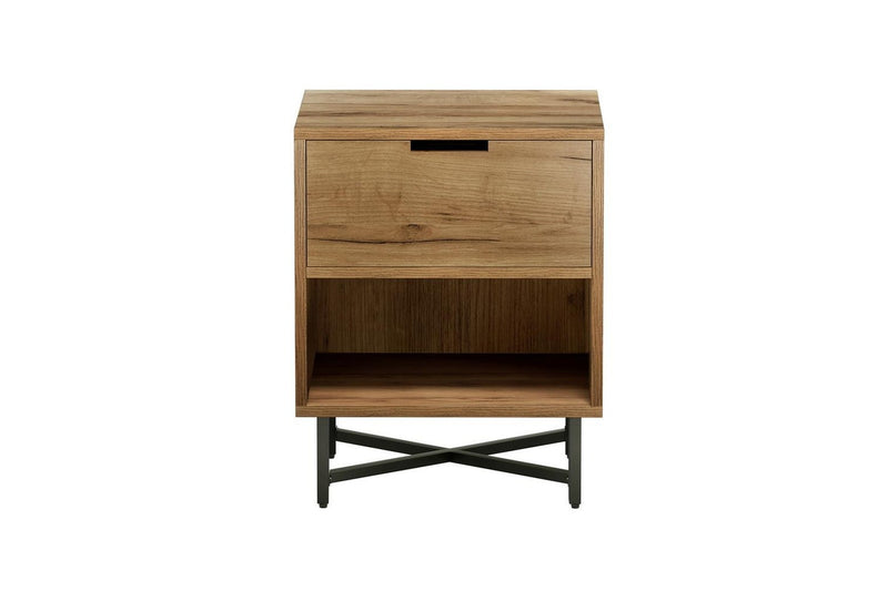 Artiss Bedside Table Drawers Shelf Side Nightstand Storage Bedroom Rust Oak