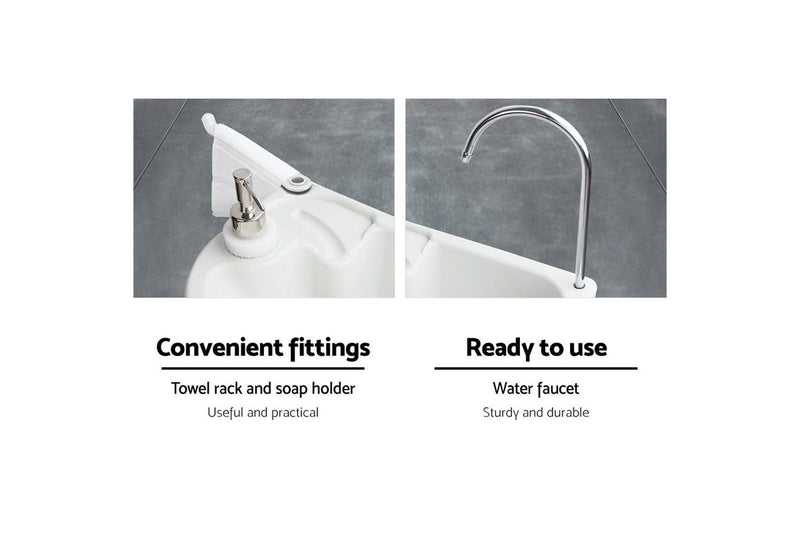 Weisshorn Camping Basin Portable Hand Wash Sink Stand 43L Capacity