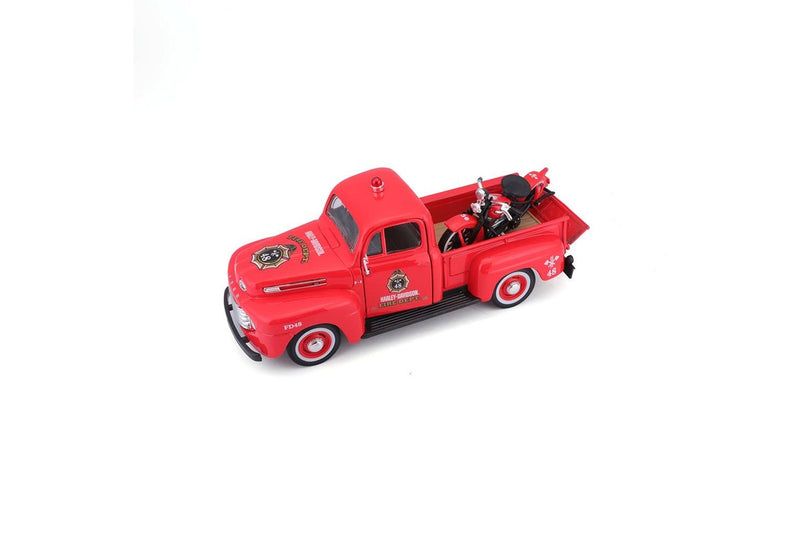 Maisto 1:24 Harley Davidson 1948 Ford F1 pick Up & 36 Knucklehead Model Car 8y+