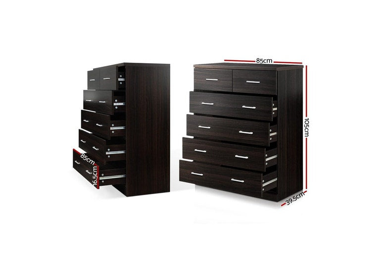 Tallboy 6 Drawers Storage Cabinet - Walnut