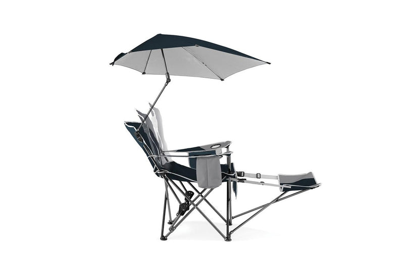 Sport-Brella Adjustable Reclining Chair Outdoor Seating w 360 Umbrella Blue